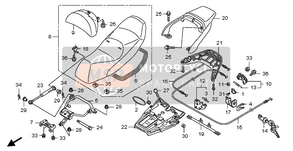 77200MCT640, Sella Doppia Comp., Honda, 1